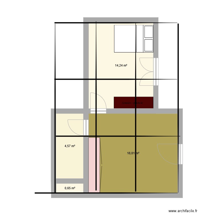 randogne. Plan de 4 pièces et 37 m2