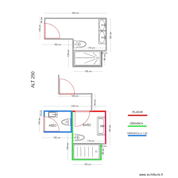 PONPONI. Plan de 1 pièce et 6 m2