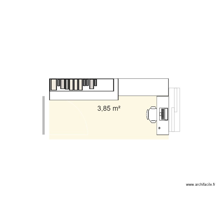 Local 1. Plan de 1 pièce et 4 m2