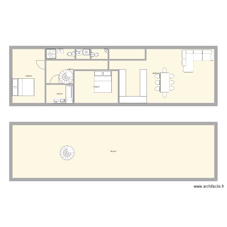 VB1. Plan de 6 pièces et 179 m2