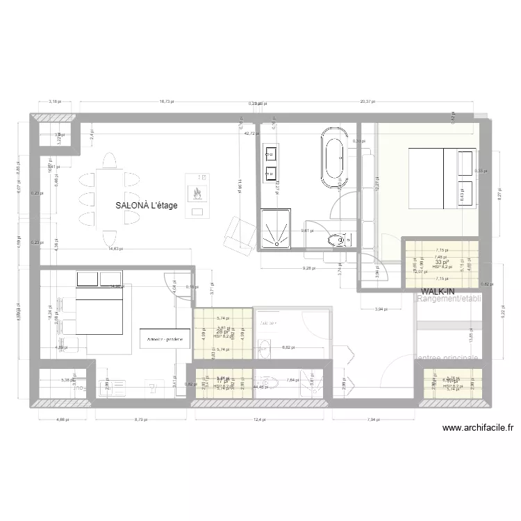 St-Antoine - cuisine au sud 28x42. Plan de 