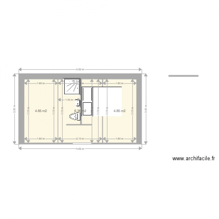 chambre amis combles. Plan de 0 pièce et 0 m2