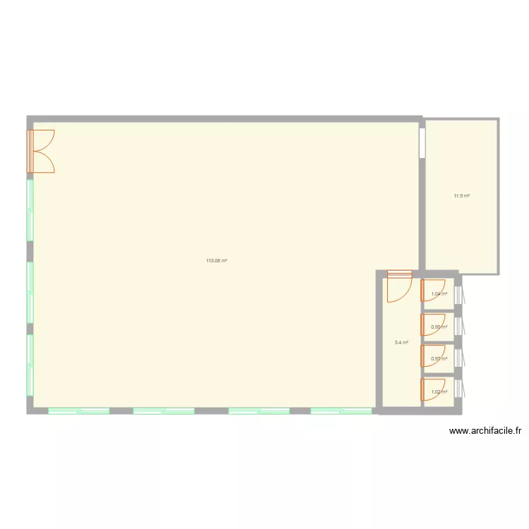 kadede grande salle superficie. Plan de 