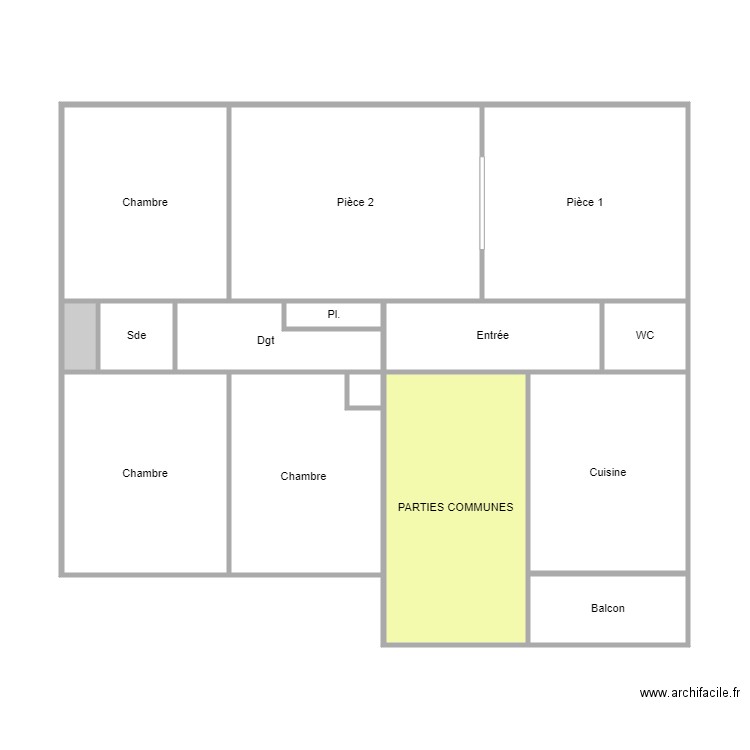 D CHAMPIGNY C. Plan de 15 pièces et 78 m2