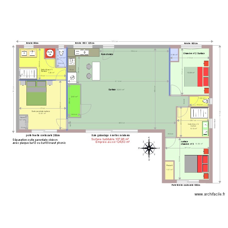 The plan maison sud U 02 A . Plan de 0 pièce et 0 m2