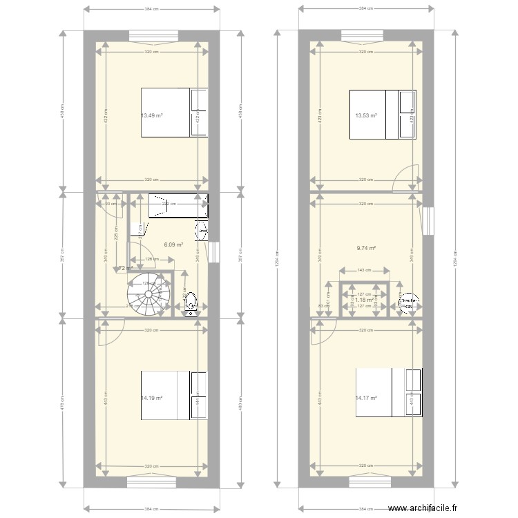 Extension Murles 5. Plan de 8 pièces et 77 m2