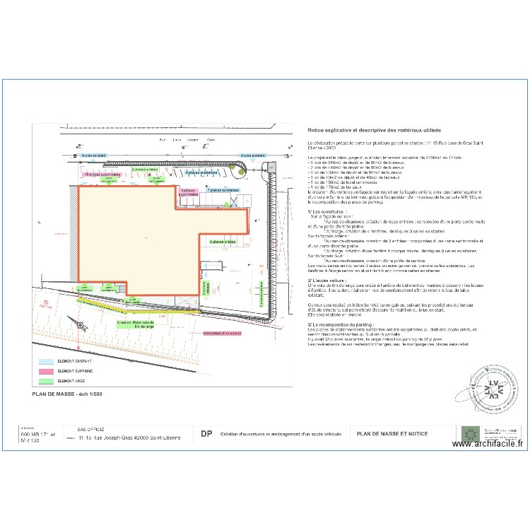 Mur de Soutènement. Plan de 1 pièce et 2092 m2