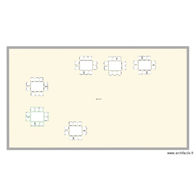 plan de table. Plan de 1 pièce et 282 m2