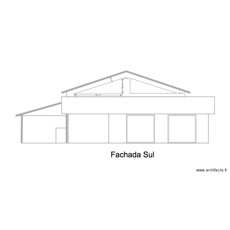 Fachada Sul. Plan de 0 pièce et 0 m2