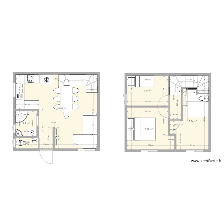 nouveau plan maison 16eme mil plus petit . Plan de 7 pièces et 57 m2