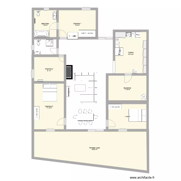 villa 1. Plan de 
