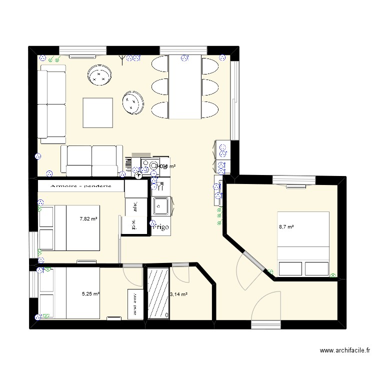 La Citrière 2. Plan de 5 pièces et 59 m2