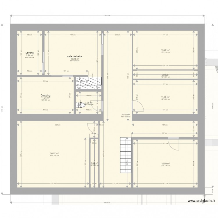 plassac etage projet decembre 2018 3. Plan de 0 pièce et 0 m2
