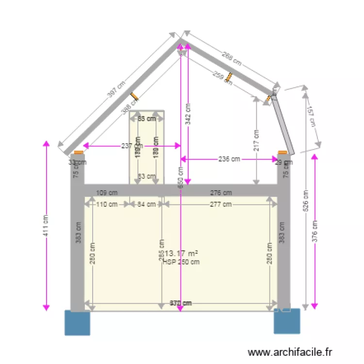 Esquenne 5 coupe toiture final 2. Plan de 