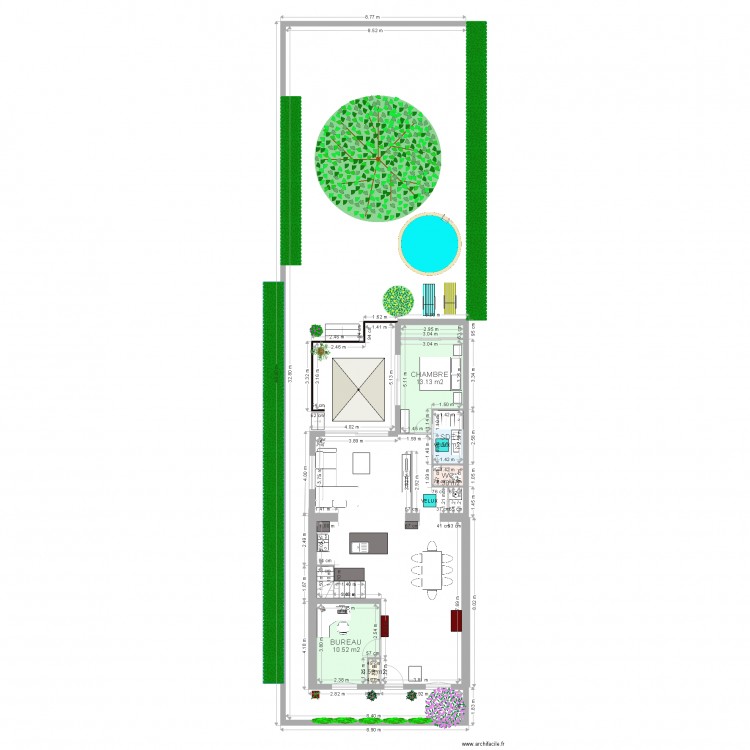 VUE EXTENSION ET JARDIN AV COTES. Plan de 0 pièce et 0 m2