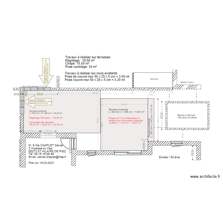 Plan Terrasses. Plan de 0 pièce et 0 m2