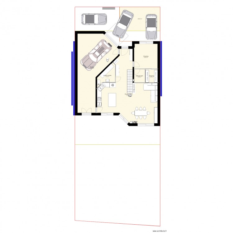 RDC garage ouest. Plan de 0 pièce et 0 m2