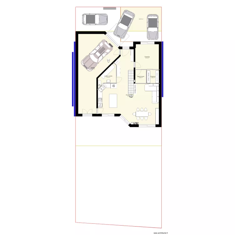 RDC garage ouest. Plan de 