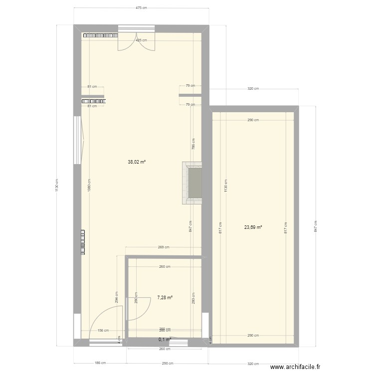 Plan Salon . Plan de 0 pièce et 0 m2