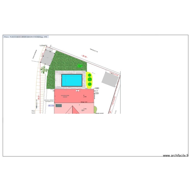 plan de masse arrière 7X4 . Plan de 0 pièce et 0 m2