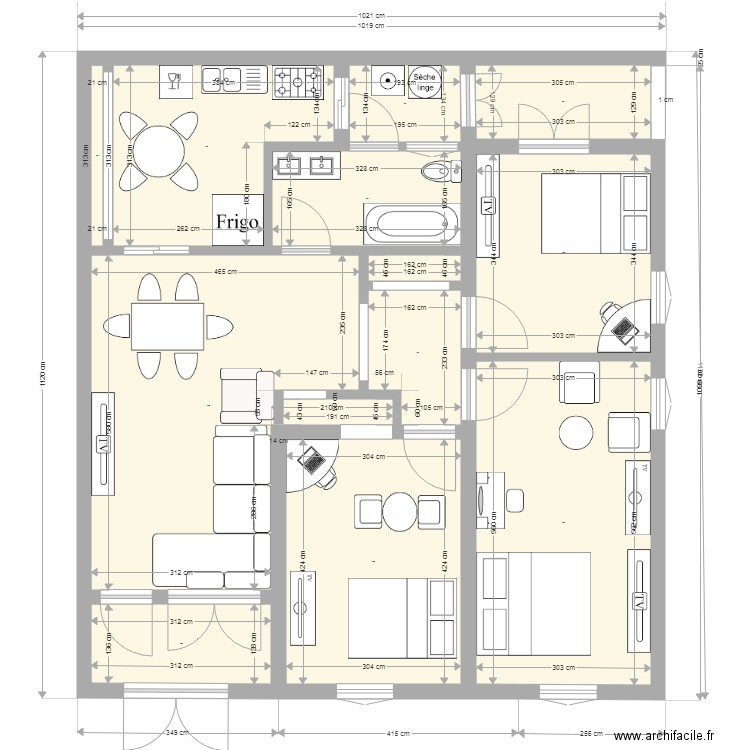 plan appartement. Plan de 0 pièce et 0 m2