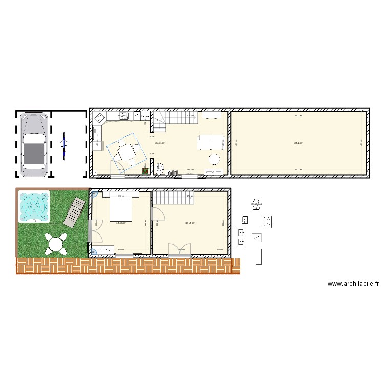 2e appart. Plan de 4 pièces et 102 m2