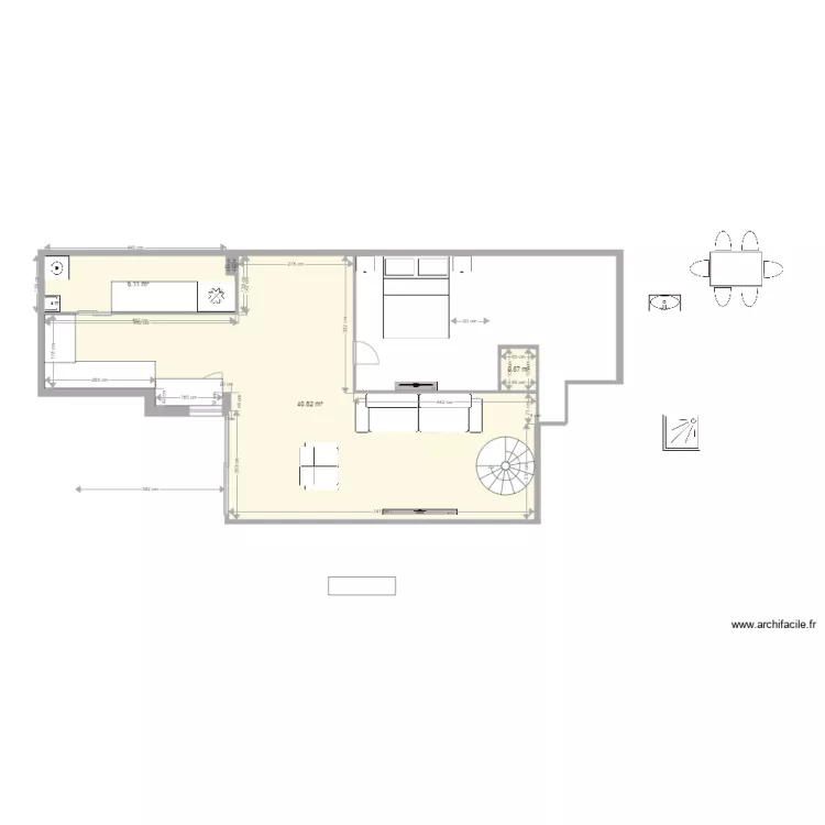 dany existant news 12 arriere cuisine. Plan de 