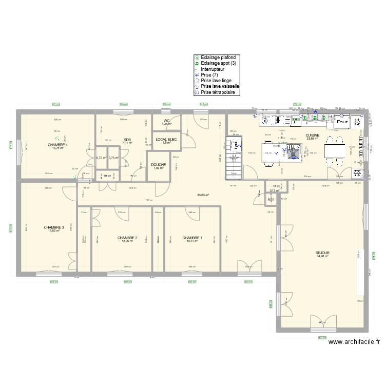 CHALET_ARFEUILLE_SOCOOC_20230326. Plan de 15 pièces et 163 m2