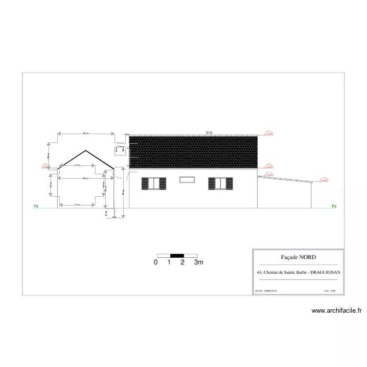 facade nord. Plan de 