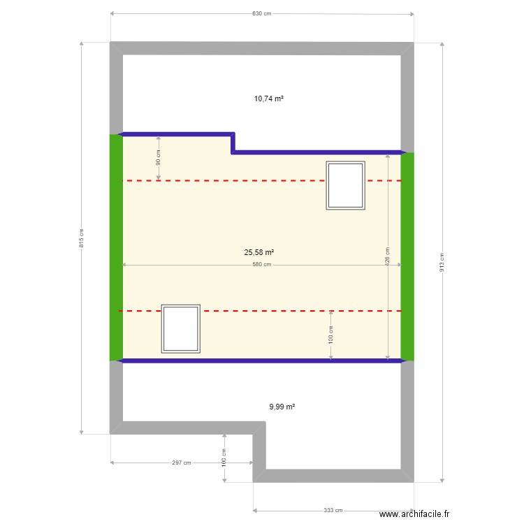 MARCOT. Plan de 4 pièces et 93 m2