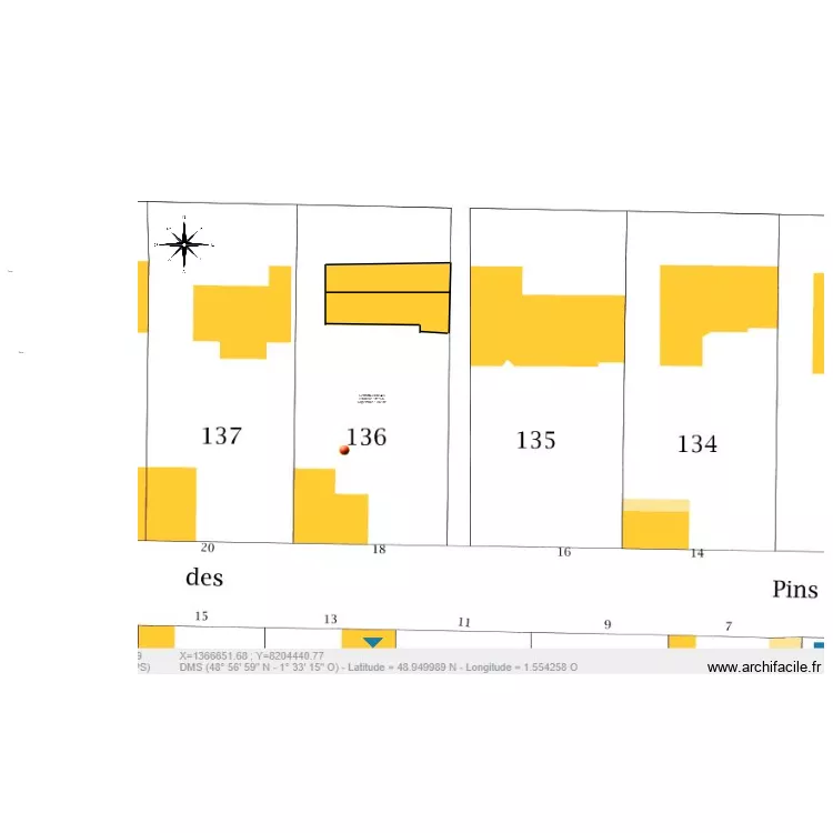 plan de masse existant apr&egrave;s travaux pelle. Plan de 
