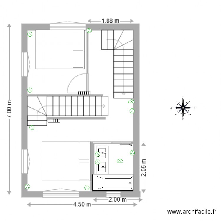 VB 2 premier quart tournant. Plan de 0 pièce et 0 m2