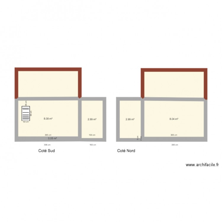 Bungalow vue coté Sud et Nord. Plan de 0 pièce et 0 m2