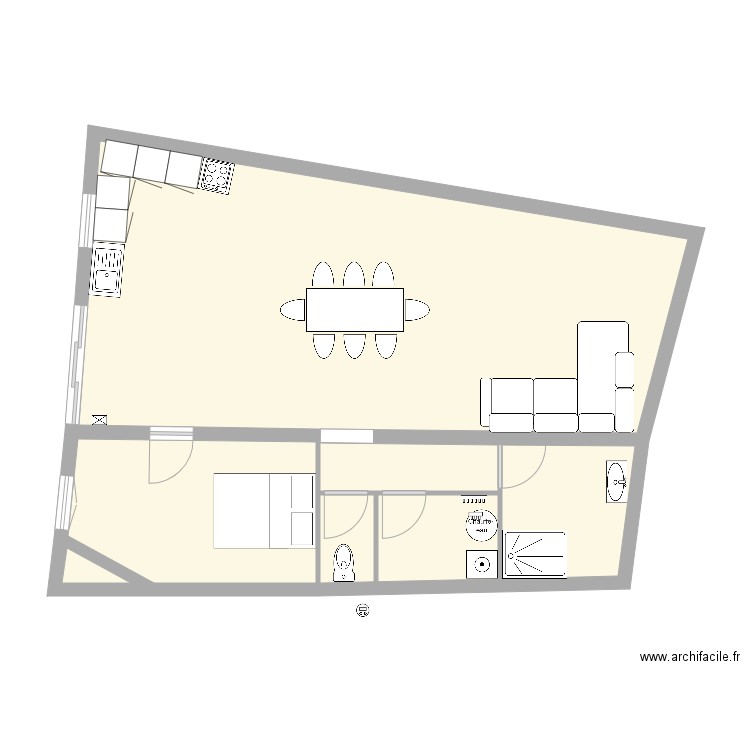 seb app1 plomberie. Plan de 6 pièces et 72 m2