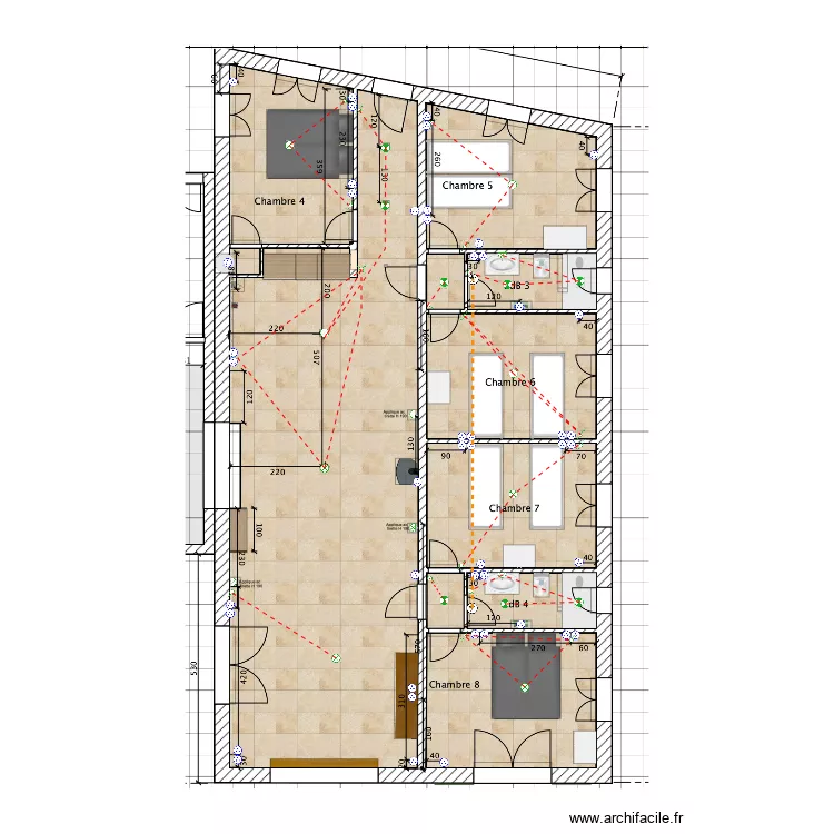 Plan &eacute;lec extantion. Plan de 