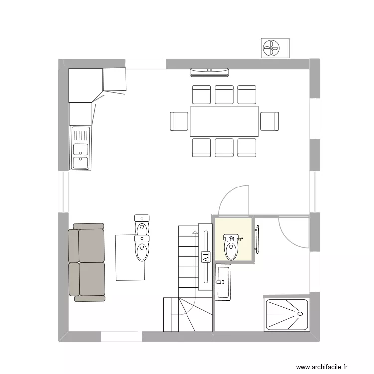 maison parents. Plan de 1 Pièce et 1 m² maison parents. Plan de 1 Pièce et 1 m²