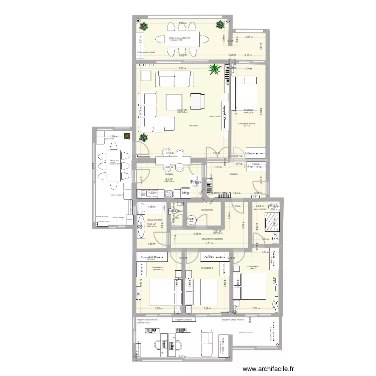 Appartement Aguilera avec modifications. Plan de 