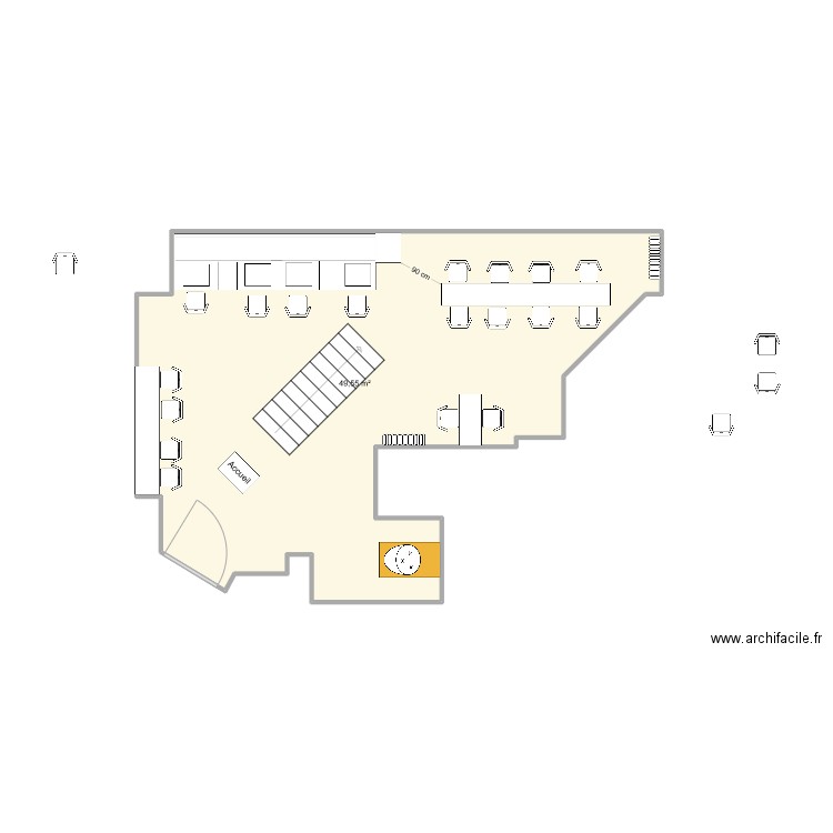 NB5 RDZ 2024 NEW v 2.0. Plan de 1 pièce et 50 m2