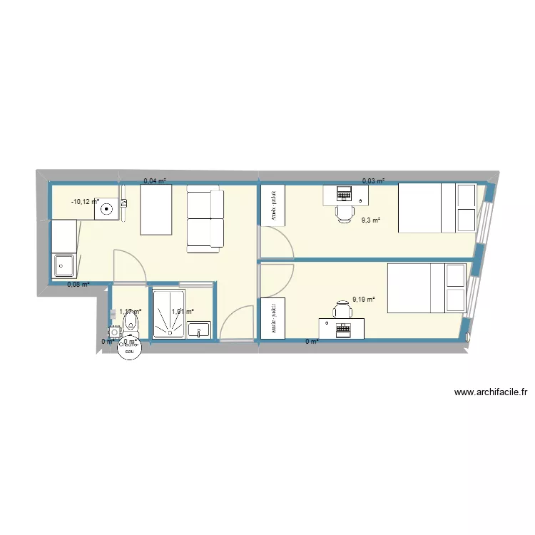 Revel Gambettta lot5. Plan de 11 et 23 m² Revel Gambettta lot5. Plan de 11 et 23 m²