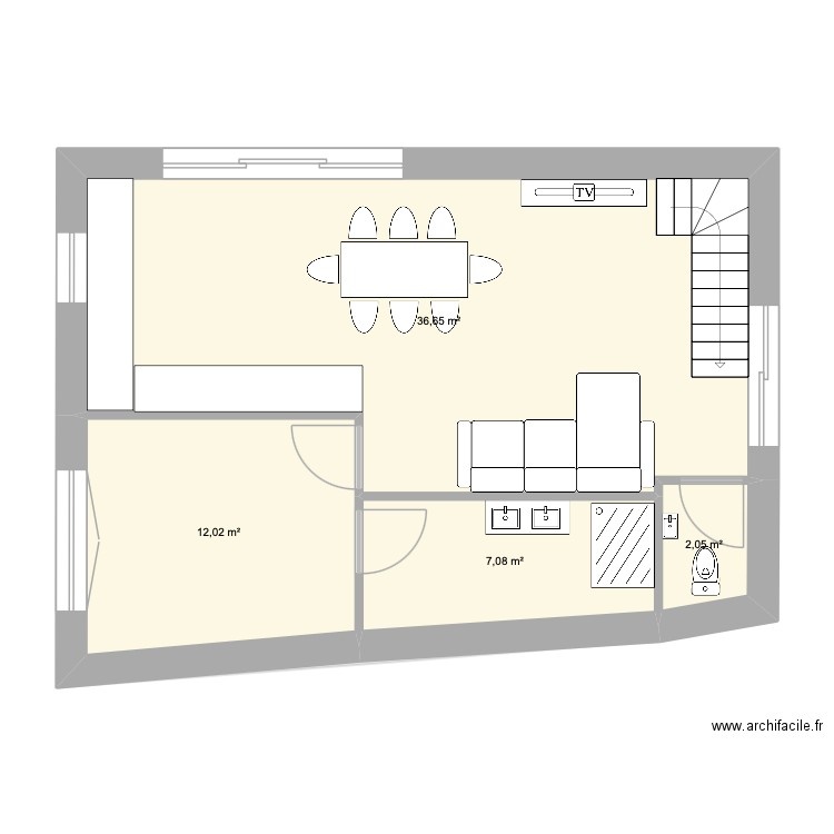 nouvel étage test 2. Plan de 8 pièces et 119 m2