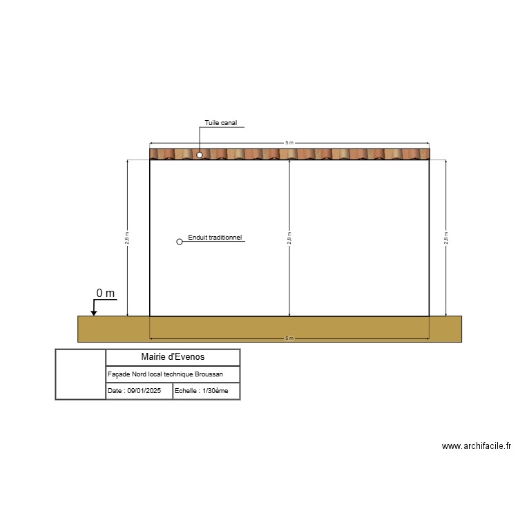 Façade nord. Plan de 0 pièce et 0 m2