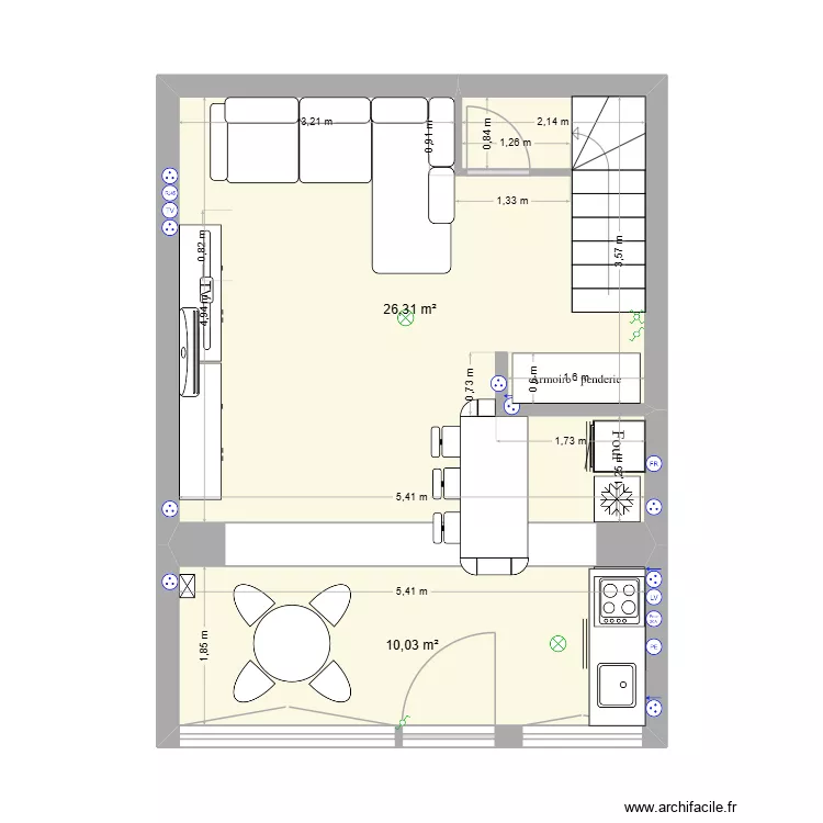 Arnaud Projet cuisine 2025. Plan de 11 pièces et 111 m²