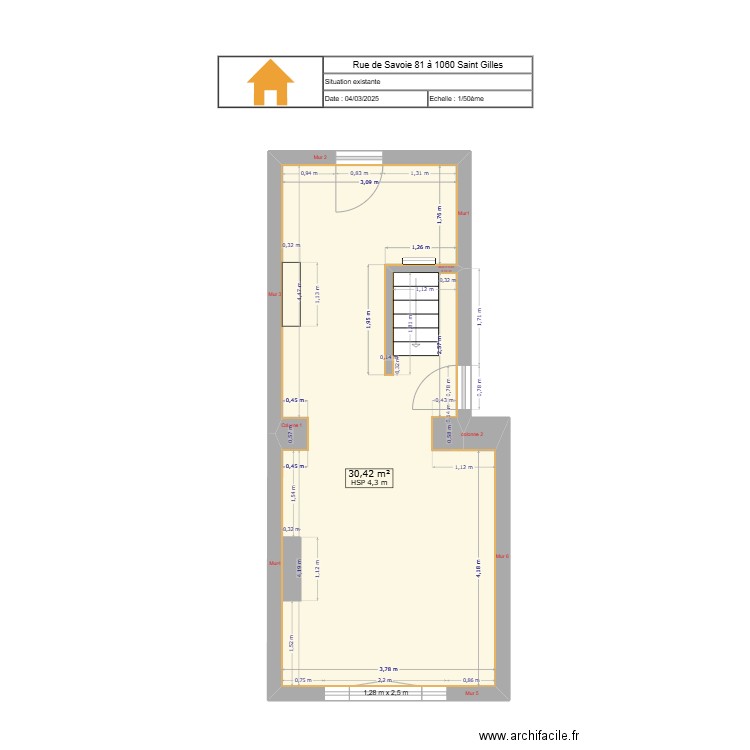 savoie 81 test. Plan de 1 pièce et 30 m2