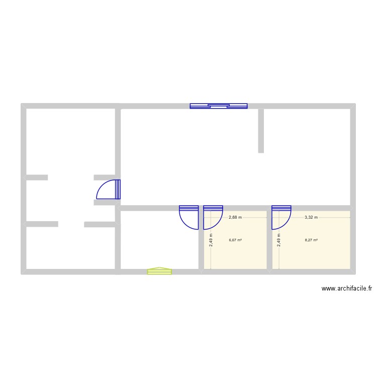 maison1. Plan de 2 pièces et 15 m2