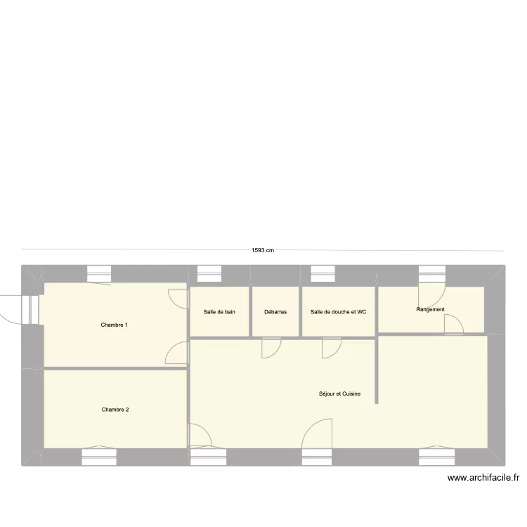 Extension - Plan masse - Sans porte de communication. Plan de 