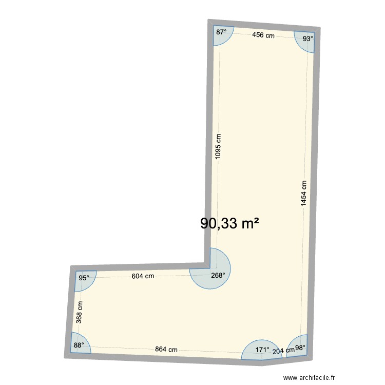 Maison Maman. Plan de 1 pièce et 90 m2