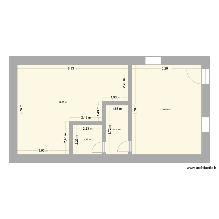 Metzert. Plan de 4 pièces et 89 m2