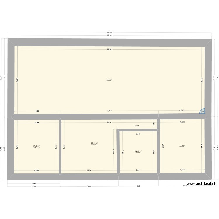 maison. Plan de 5 pièces et 201 m2