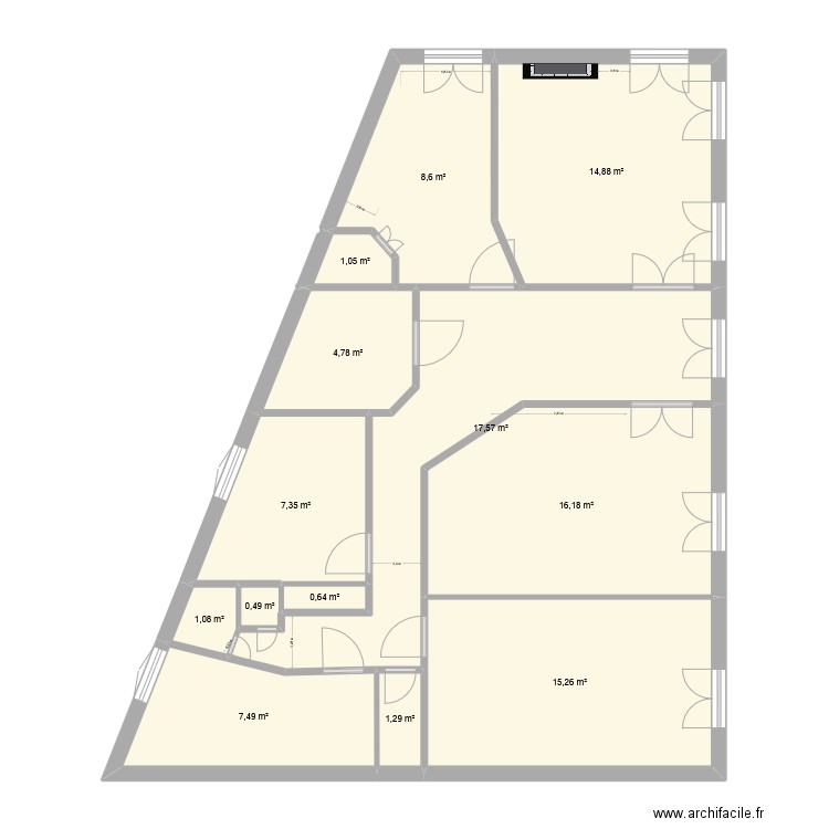 Banyuls Existant. Plan de 13 pièces et 97 m2