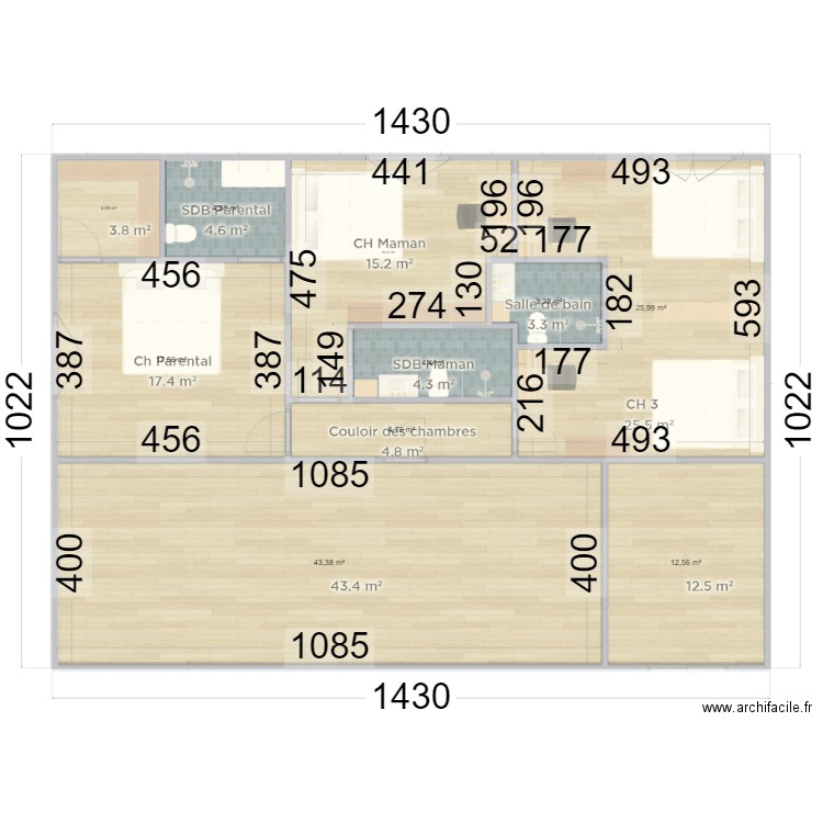 DJAKIS. Plan de 10 pièces et 136 m2